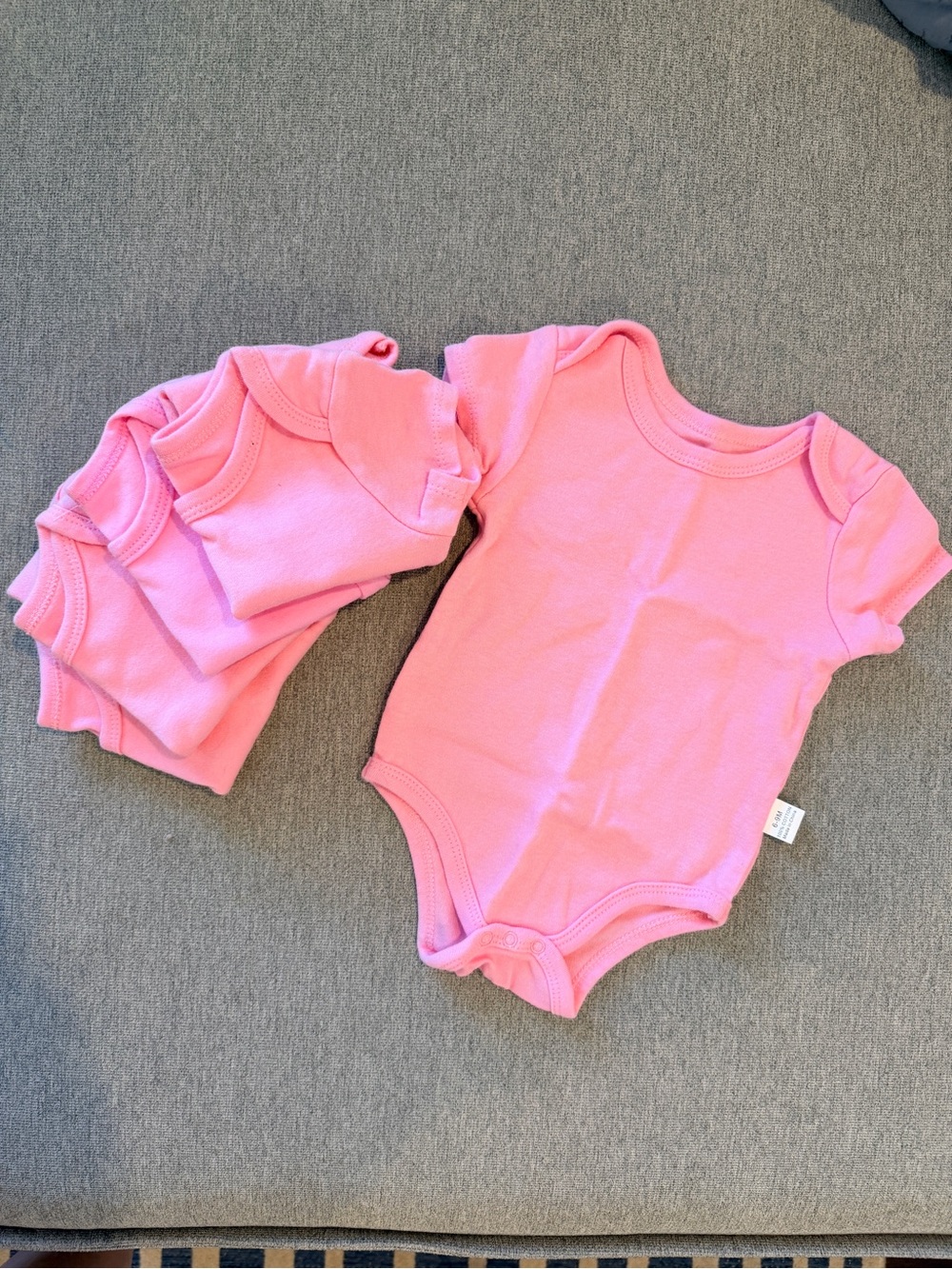 Lot of five 6-9 month Pink Baby One-Piece Bodysuit - New without tag